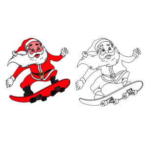 Cool Skateboarding Santa